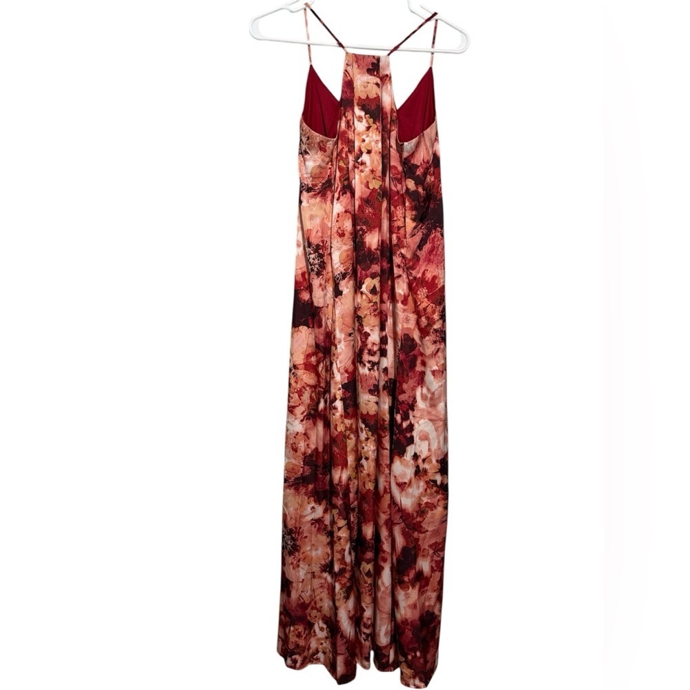 Nicole Miller Red and Pink Floral Maxi Dress Size XS - Picture 3 of 9
